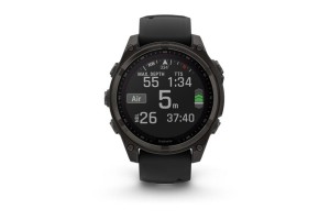 Garmin fēnix 8 47mm Solar – DLC titán, Sapphire, fekete szilikon szíj