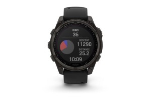 Garmin fēnix 8 47mm Solar – DLC titán, Sapphire, fekete szilikon szíj