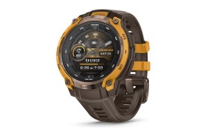 Garmin Instinct Crossover AMOLED bronz/sárga, barna szíj
