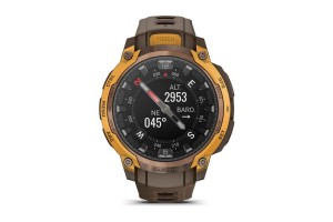 Garmin Instinct Crossover AMOLED bronz/sárga, barna szíj