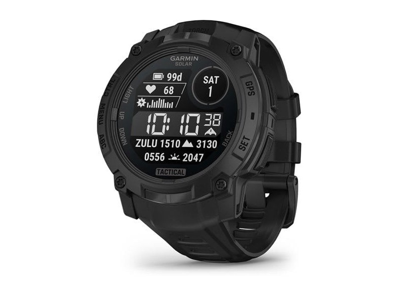 Garmin Instinct 3 Solar Tactical 50 mm — Fekete, szilikon szíj