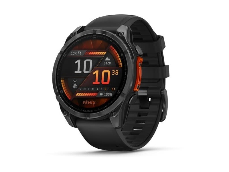 Garmin fēnix 8 47mm, sötétszürke tok, fekete szilikon szíj