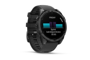 Garmin fēnix 8 47mm, sötétszürke tok, fekete szilikon szíj