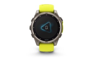 Garmin fēnix 8 Solar 47mm Sapphire — titán, neonsárga szíj