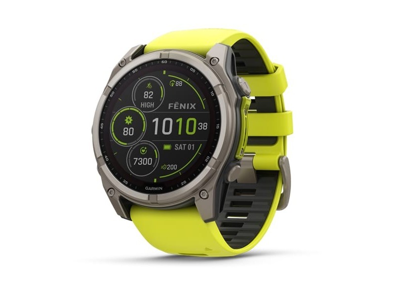 Garmin fēnix 8 Solar 51mm - Titán tok, neon-sárga szíj