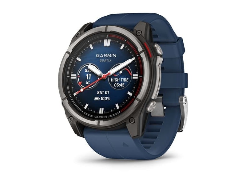 Garmin quatix 8 – titán tok, captain blue szilikon szíj