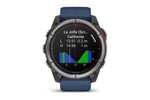 Garmin quatix 8 – titán tok, captain blue szilikon szíj