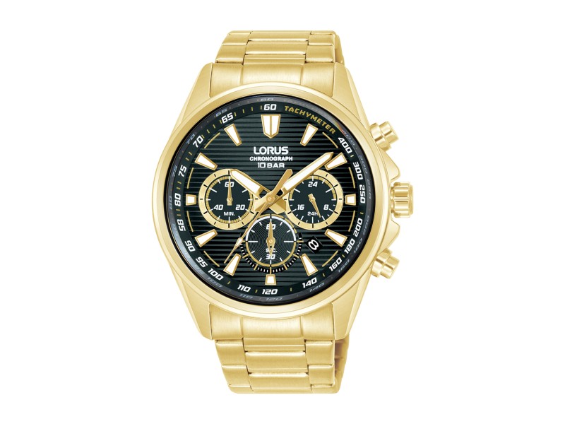 LORUS RT324LX9 férfi sport karóra - sárga arany szíj
