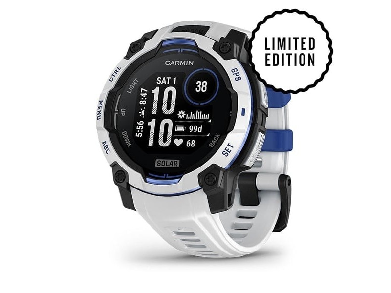 Garmin Instinct 3 Solar 45 mm – homokkő/kék szíj