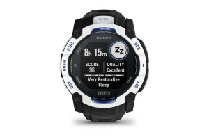 Garmin Instinct 3 Solar 50 mm homokkő – fekete/kék szíj