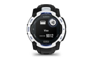 Garmin Instinct 3 Solar 50 mm homokkő – fekete/kék szíj
