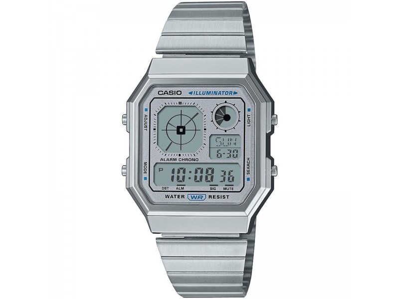 Casio A130WE-7AEF vintage unisex digitális karóra, ezüst