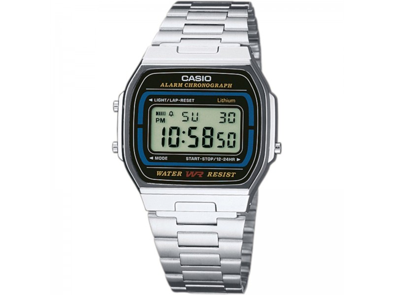 Casio A164WA-1VES vintage unisex ezüst digitális karóra
