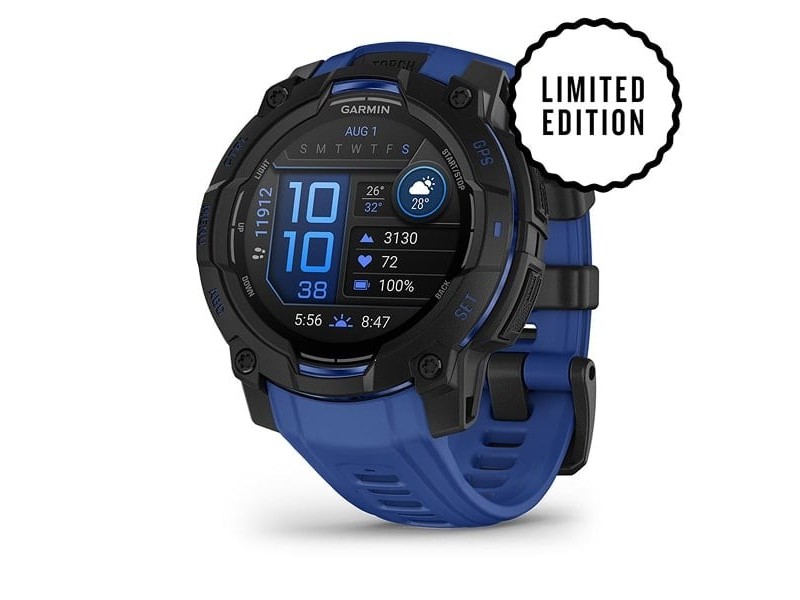Garmin Instinct 3 45mm AMOLED fekete-kék, limitált kiadás