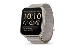 Garmin Venu X1 Soft Gold titán tok, French Gray ComfortFit szíj