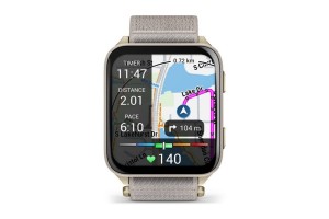 Garmin Venu X1 Soft Gold titán tok, French Gray ComfortFit szíj