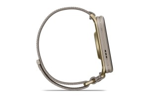 Garmin Venu X1 Soft Gold titán tok, French Gray ComfortFit szíj