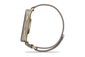Garmin Venu X1 Soft Gold titán tok, French Gray ComfortFit szíj