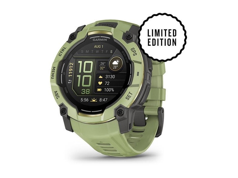 Garmin Instinct 3 – 50 mm, páfrányzöld, szilikon szíj