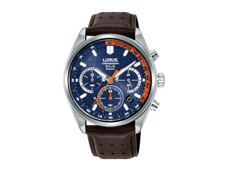 LORUS RZ539AX9 férfi Solar sport karóra, 42 mm, bőr szíj