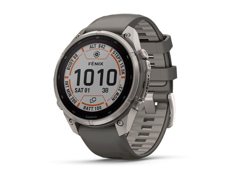 Garmin fēnix 9 Pro 47 mm Solar, titán tok, kavicsszürke szíj