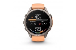 Garmin fēnix 9 Pro inReach 43mm titán szilikon szíjjal