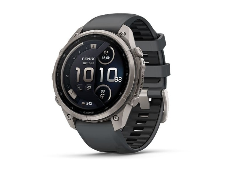 Garmin fēnix 9 Pro inReach 47mm titán, szürke szilikon szíj