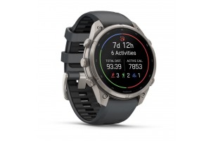 Garmin fēnix 9 Pro inReach 47mm titán, szürke szilikon szíj