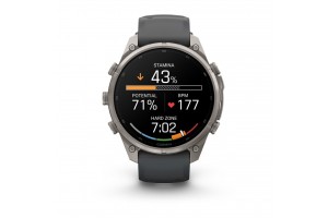 Garmin fēnix 9 Pro inReach 47mm titán, szürke szilikon szíj