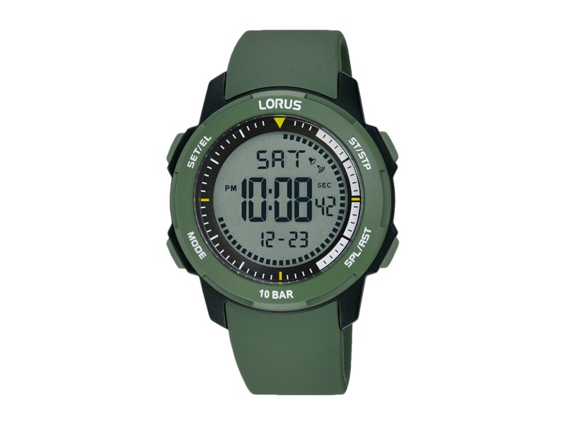LORUS R2377PX9 férfi digitális sportóra, szilikon szíj