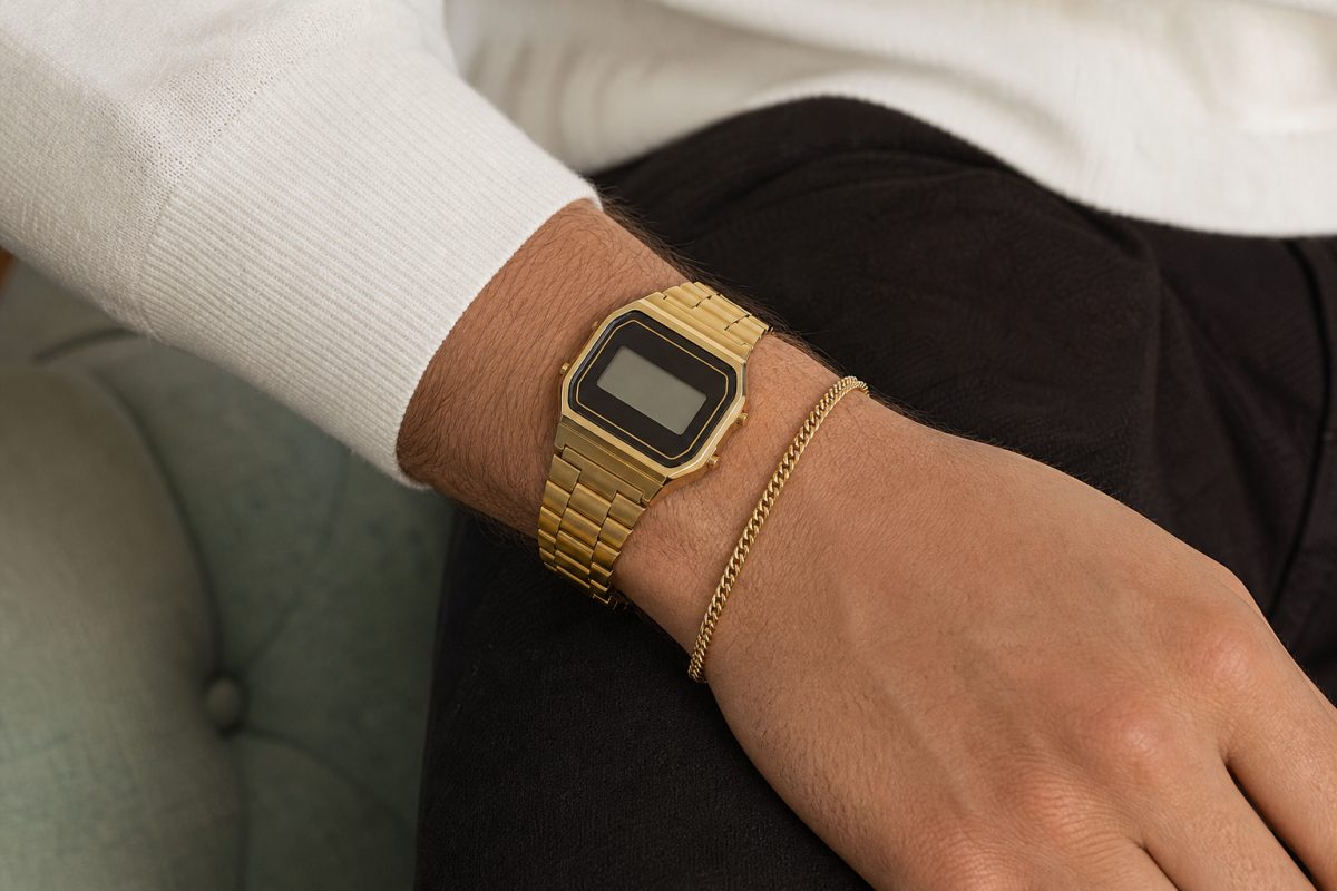 casio vintage arany stílusú retro digitális óra csuklón