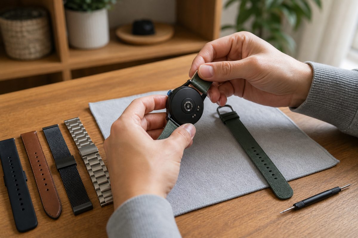 QuickFit jellegű óraszíj csere puha kendőn
