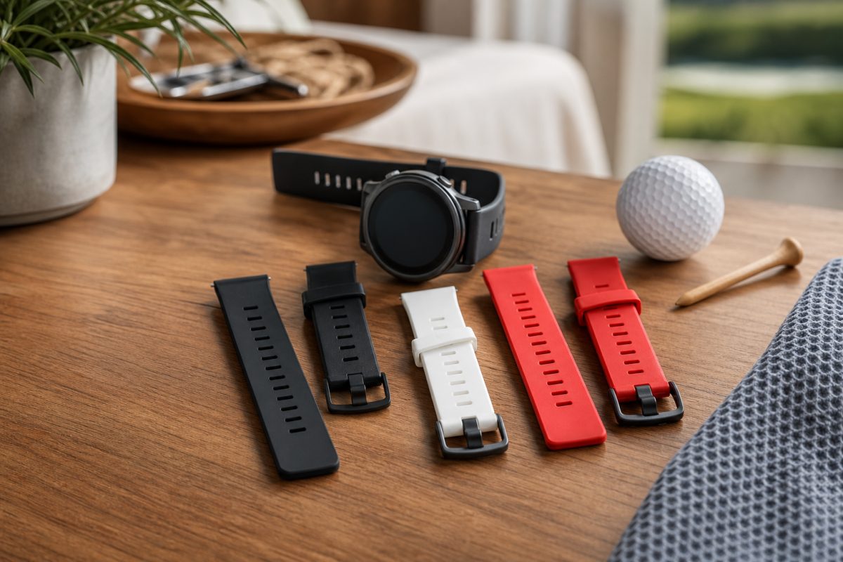 Cserélhető szilikon óraszíjak golfóra mellé golf labdával