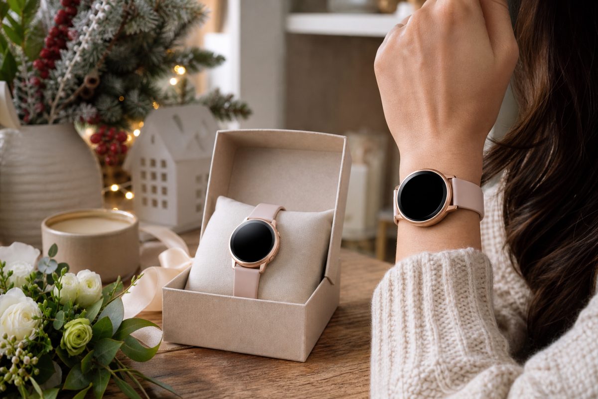Garmin okosóra ajándékdoboz mellett női ajándékként