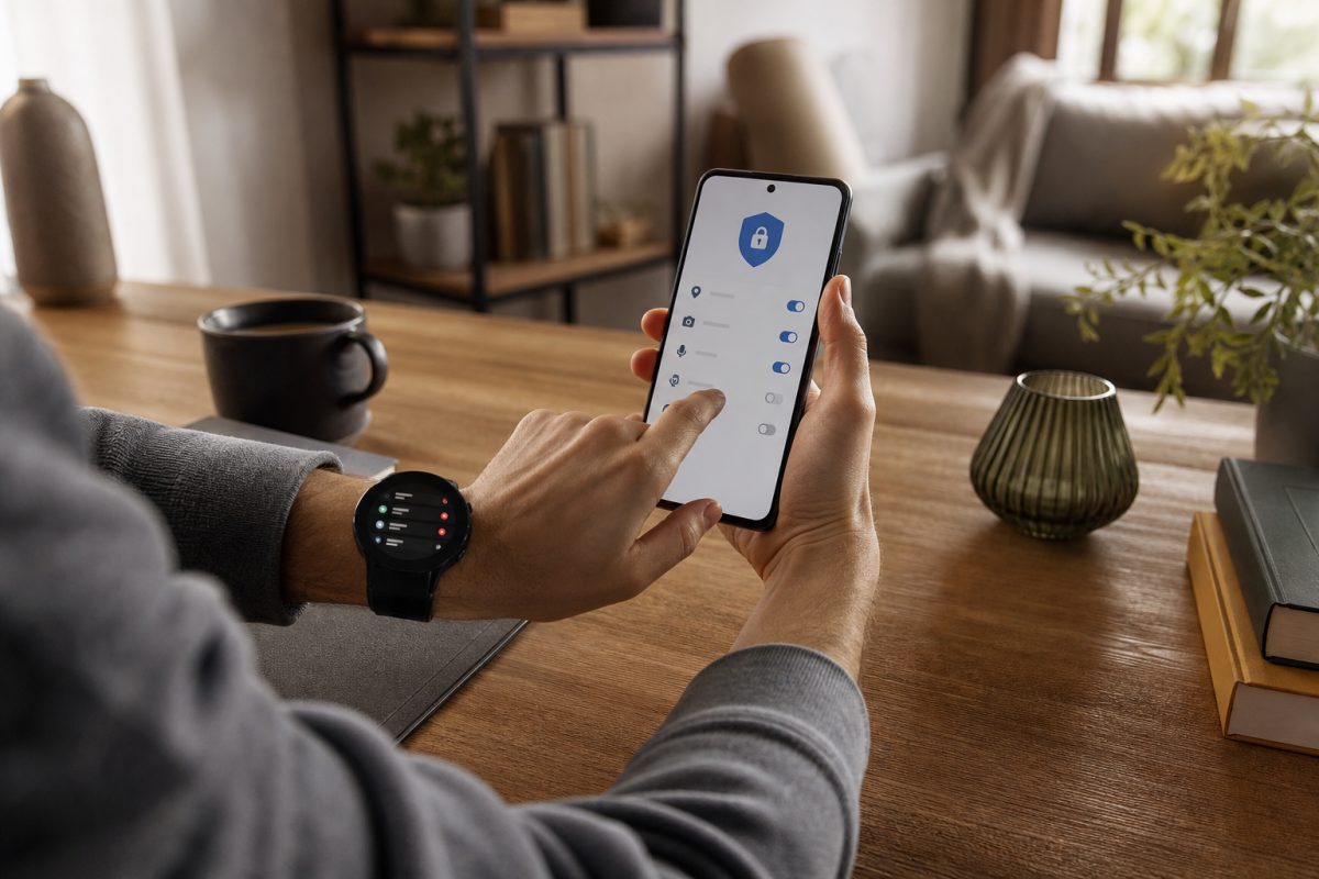 Okosóra adatvédelmi beállítás ellenőrzése mobilalkalmazásban